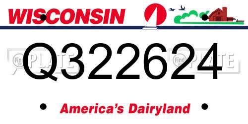 Q322624 Wisconsin License Plate