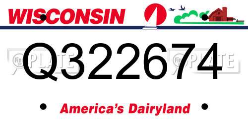 Q322674 Wisconsin License Plate