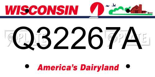 Q32267A Wisconsin License Plate