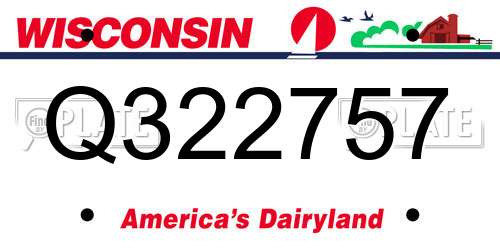 Q322757 Wisconsin License Plate