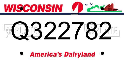 Q322782 Wisconsin License Plate