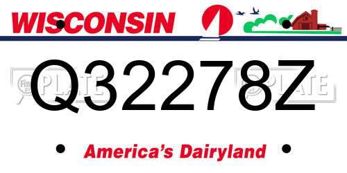Q32278Z Wisconsin License Plate