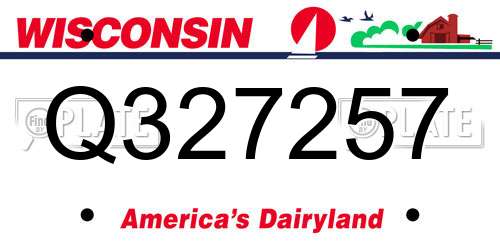 Q327257 Wisconsin License Plate