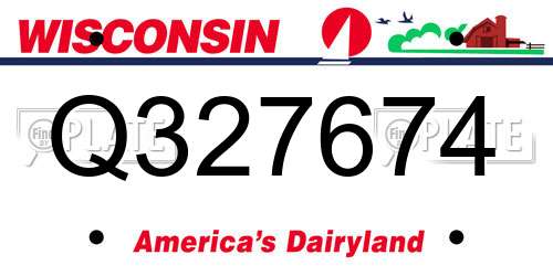 Q327674 Wisconsin License Plate