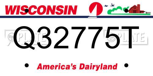 Q32775T Wisconsin License Plate
