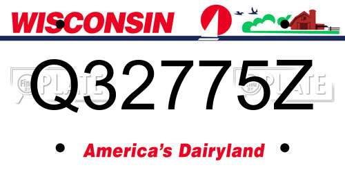 Q32775Z Wisconsin License Plate