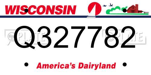 Q327782 Wisconsin License Plate