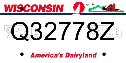 Q32778Z Wisconsin License Plate