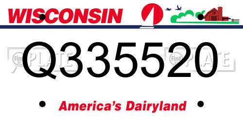 Q335520 Wisconsin License Plate