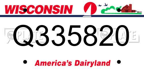 Q335820 Wisconsin License Plate