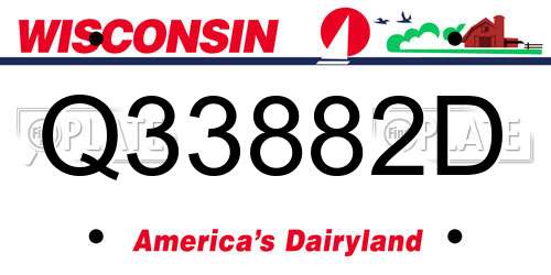 Q33882D Wisconsin License Plate