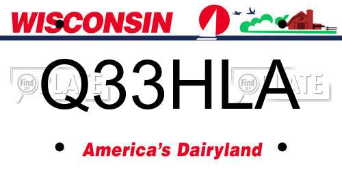 Q33HLA Wisconsin License Plate