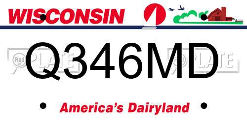 Q346MD Wisconsin License Plate
