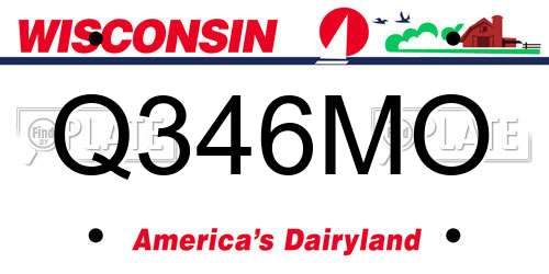 Q346MO Wisconsin License Plate