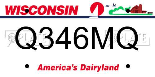 Q346MQ Wisconsin License Plate