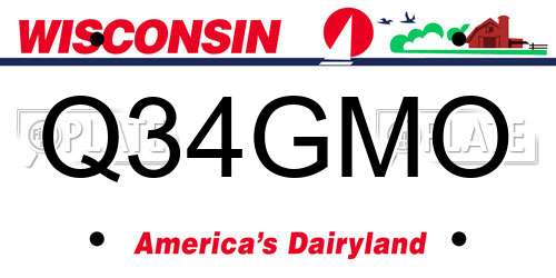 Q34GMO Wisconsin License Plate