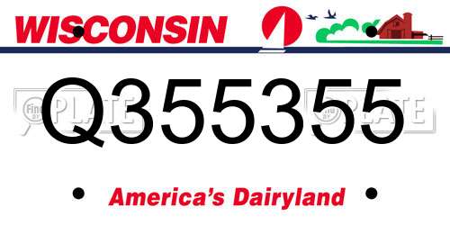 Q355355 Wisconsin License Plate