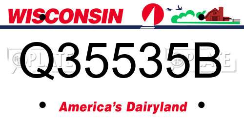 Q35535B Wisconsin License Plate