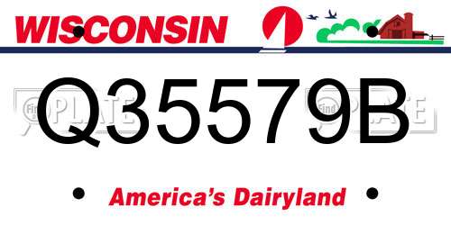 Q35579B Wisconsin License Plate