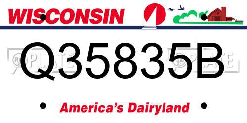 Q35835B Wisconsin License Plate