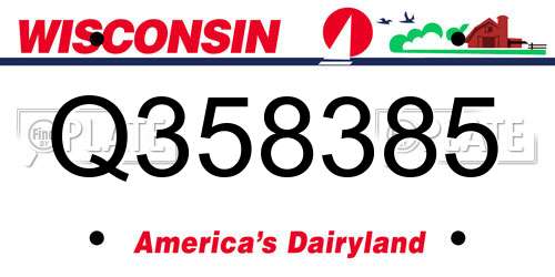 Q358385 Wisconsin License Plate