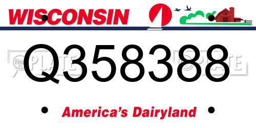 Q358388 Wisconsin License Plate