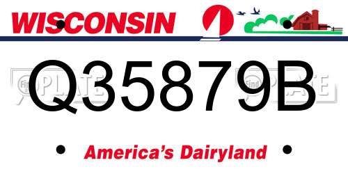 Q35879B Wisconsin License Plate