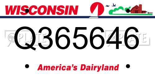 Q365646 Wisconsin License Plate