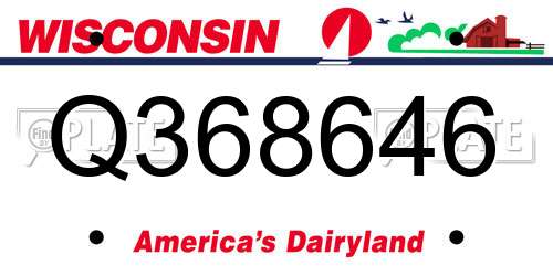 Q368646 Wisconsin License Plate