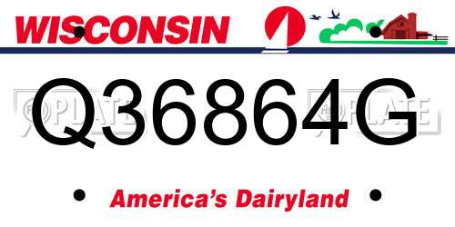 Q36864G Wisconsin License Plate