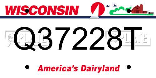 Q37228T Wisconsin License Plate