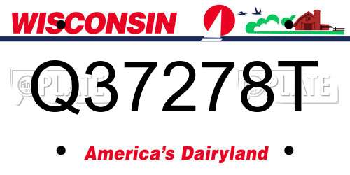 Q37278T Wisconsin License Plate