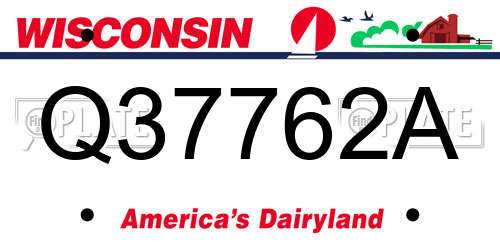 Q37762A Wisconsin License Plate