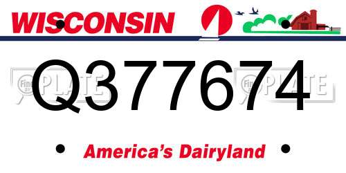 Q377674 Wisconsin License Plate
