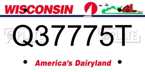 Q37775T Wisconsin License Plate