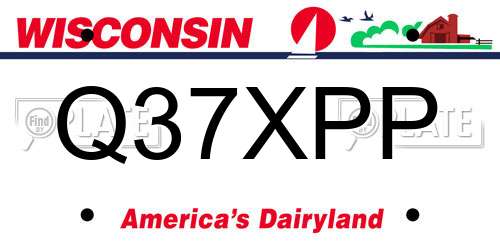 Q37XPP Wisconsin License Plate
