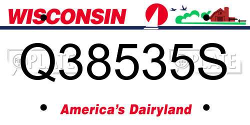 Q38535S Wisconsin License Plate
