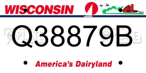 Q38879B Wisconsin License Plate