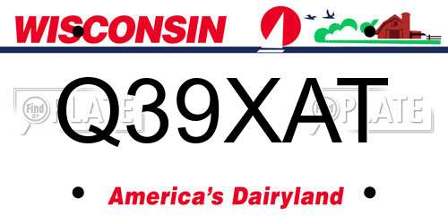 Q39XAT Wisconsin License Plate