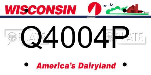 Q4004P Wisconsin License Plate