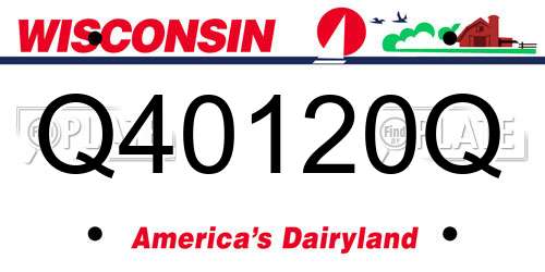Q40120Q Wisconsin License Plate