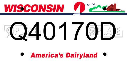 Q40170D Wisconsin License Plate