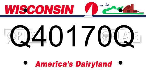 Q40170Q Wisconsin License Plate