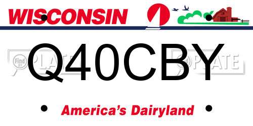 Q40CBY Wisconsin License Plate