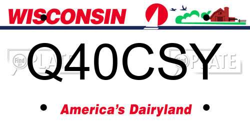 Q40CSY Wisconsin License Plate