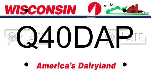 Q40DAP Wisconsin License Plate