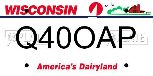 Q40OAP Wisconsin License Plate