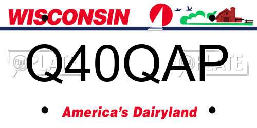 Q40QAP Wisconsin License Plate