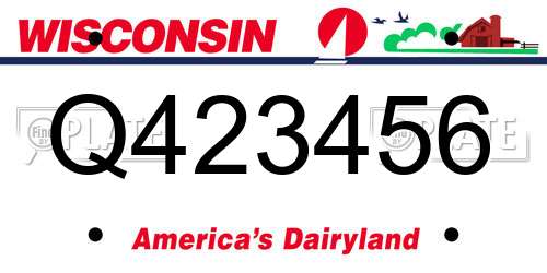 Q423456 Wisconsin License Plate