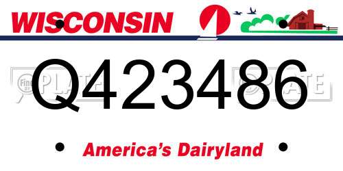 Q423486 Wisconsin License Plate